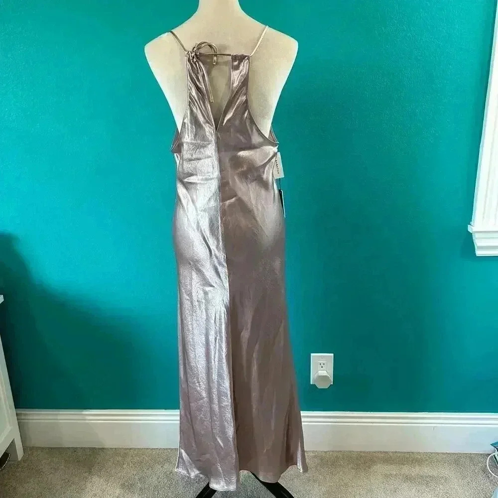 NWT Aritzia Babaton Lato Dress Fawn Pink Midi Cocktail Elegant Wedding Size L - Picture 4 of 6